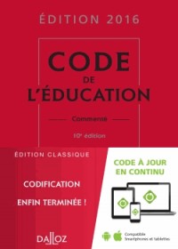 Code de l'éducation 2016, commenté - 10e éd.
