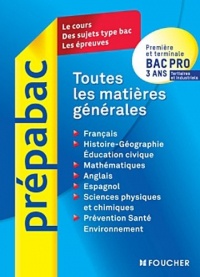 Toutes les matières générales Bac Pro 3 ans tertiaires et industriels.
