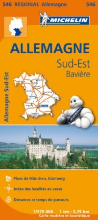 Carte Allemagne Sud-Est, Bavière Michelin