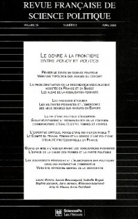 Revue Française de Science Politique, Vol 59 Tome 2 Avril 2009