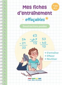Mes fiches d’entraînement effaçables - Soustractions