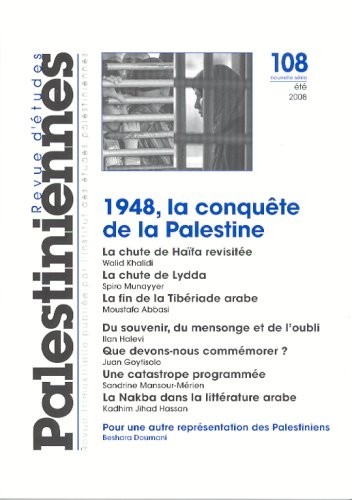 Revue d'études palestiniennes, N° 108 :