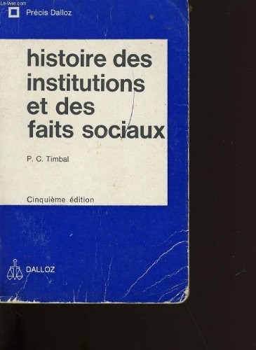 Histoire des institutions publiques et des faits sociaux