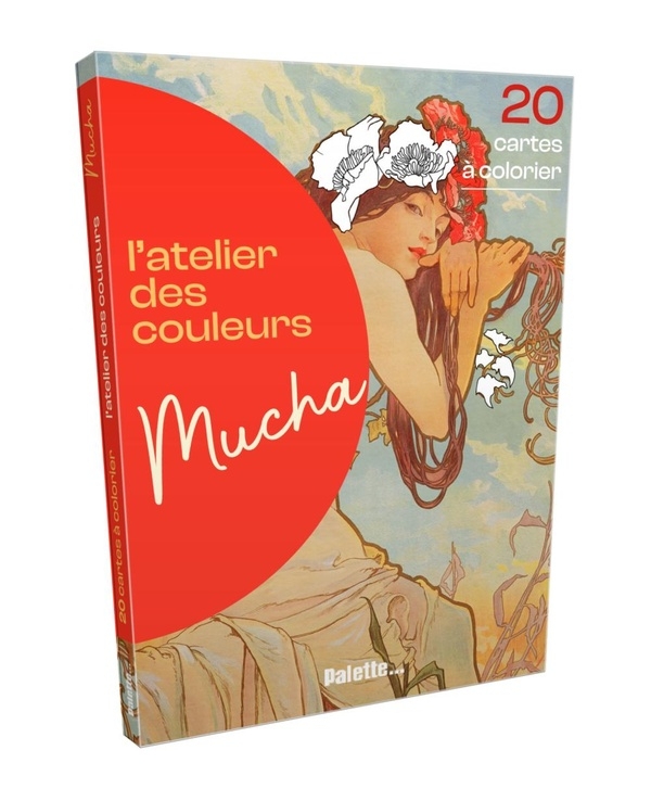L'atelier des couleurs - Mucha: 20 cartes à colorier