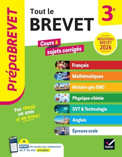 Prépabrevet - Tout le nouveau brevet 2026 - 3e (toutes les matières): tout-en-un pour réussir sa 3e et son brevet