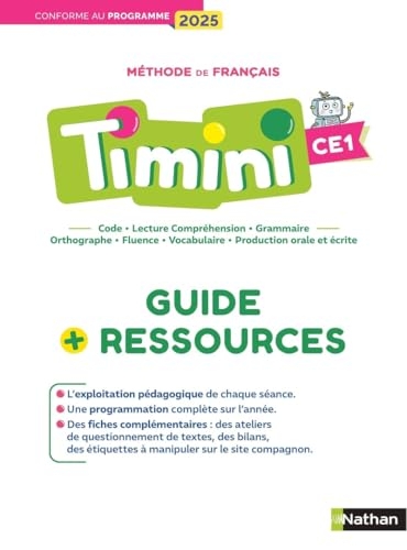 Timini CE1 - Guide pédagogique + ressources: Programme 2025