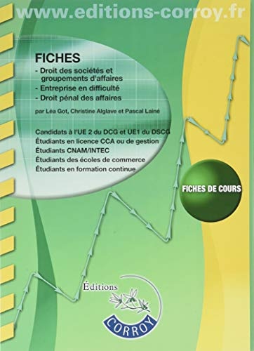 Fiches en droit des sociétés: UE 2 du DCG