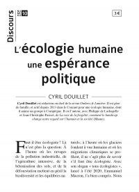 Discours n 10 - L'Ecologie humaine une espérance politique