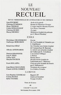 Le Nouveau Recueil. Exils, numéro 48, septembre-novembre 1998