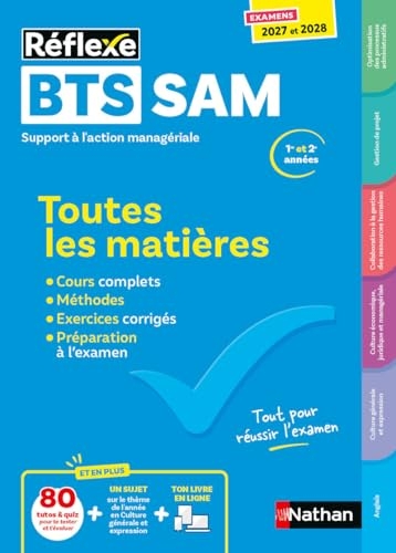 BTS SAM Support à l'Action Managériale Toutes les matières 2027-2028 - Réflexe | Cours, exercices corrigés et préparation complète examen (9)