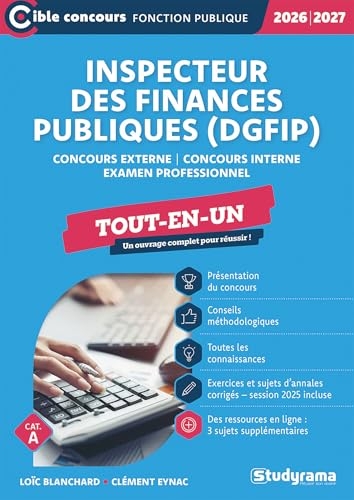 Inspecteur des finances publiques (DGFiP) – Tout-en-un (Catégorie A – Concours 2026-2027): Concours externe – Concours interne – Examen professionnel