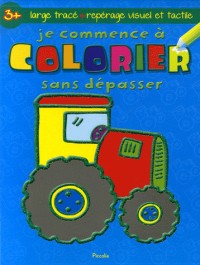 Je commence à colorier sans dépasser (tracteur)