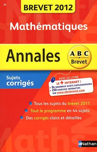 ANNALES BREVET 2012 MATHS COR
