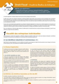 Droit Fiscal - Fiscalite des Benefices des Entreprises