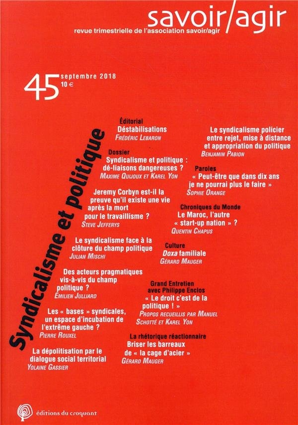 Savoir Agir N45 - Syndicalisme et Politique