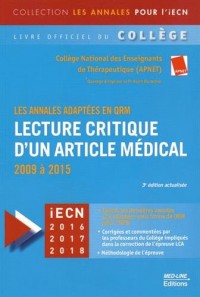 Lecture critique d'un article médical : 2009 à 2015, les annales adaptées en QRM