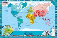 Ma carte du monde pour enfants : 1 poster + 1 planche de stickers repositionnables