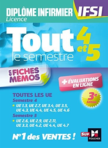 Tout le semestre 4 & 5 en fiches memos & QCM - DEI - IFSI - Entraînement et révision - 3ème édition