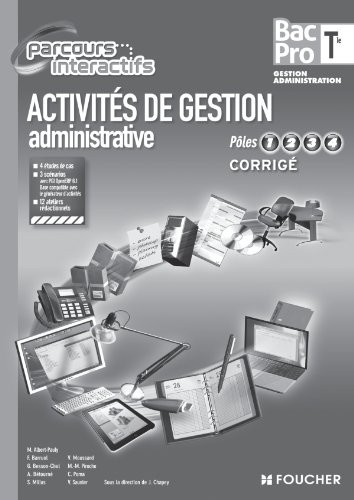 Activités de gestion administrative Pôles 1.2.3.4. Tle Bac Pro Corrigé