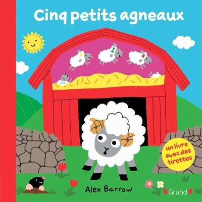 Cinq petits agneaux – Livre animé tout-carton avec des tirettes – Livre pour Pâques – Dès 1 an