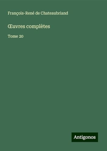 ¿uvres complètes: Tome 20 [9783388119601]