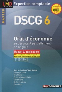 Oral d'économie se déroulant partiellement en anglais DSCG 6 : Manuel & applications