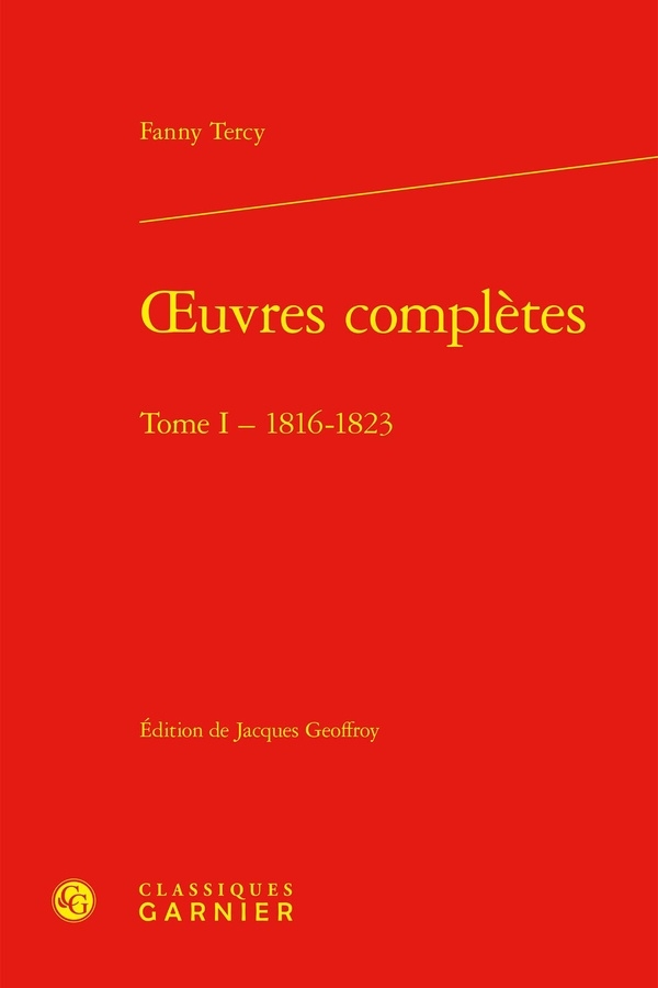 Oeuvres complètes. tome i - 1816-1823: 1816-1823