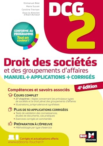 DCG 2 - Droit des sociétés et autres groupements d'affaires - Manuel et applications 2025-2026