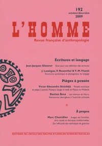 Revue L'Homme numéro 192 Écritures et langages - octobre/décembre 2009