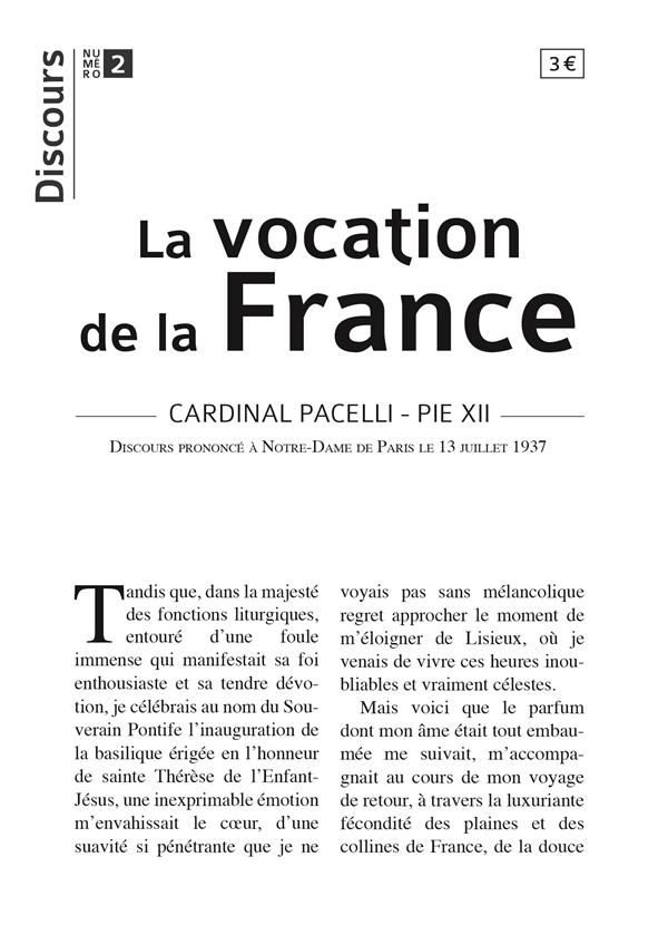 Discours n°2 - La vocation de la France