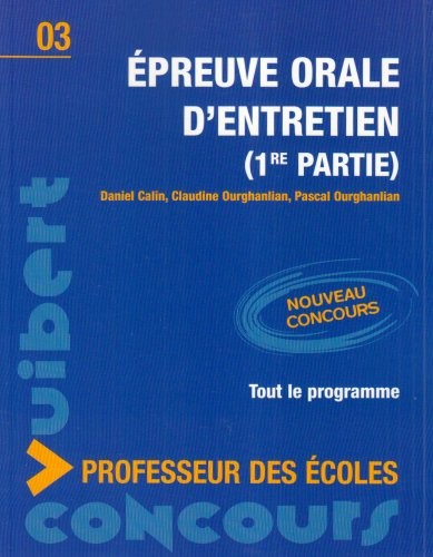Epreuve orale d'entretien (1re partie) : Concours professeur des écoles