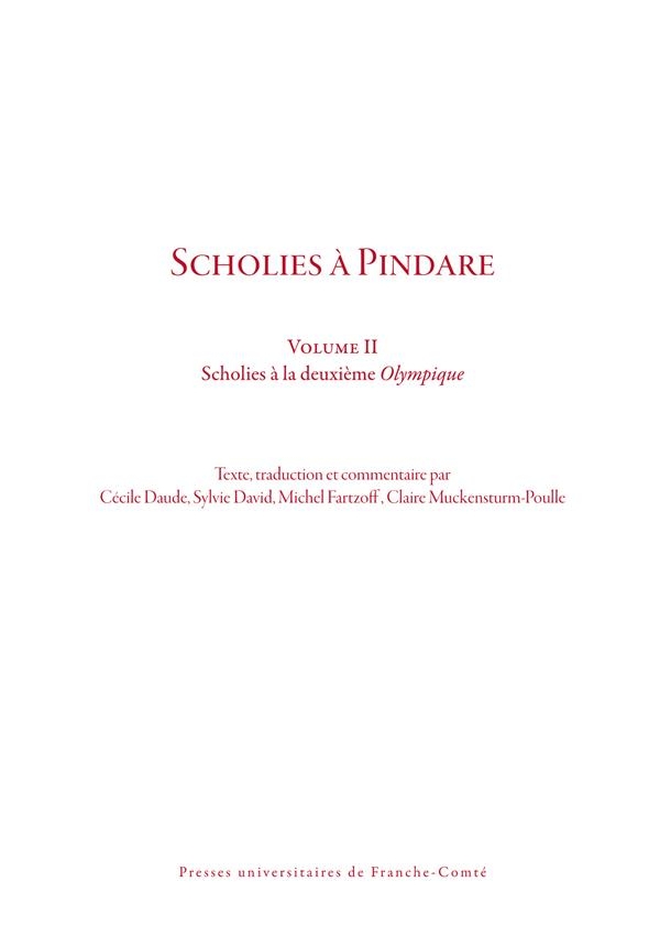 Scholies à Pindare : Volume 2, Scholies à la deuxième Olympique