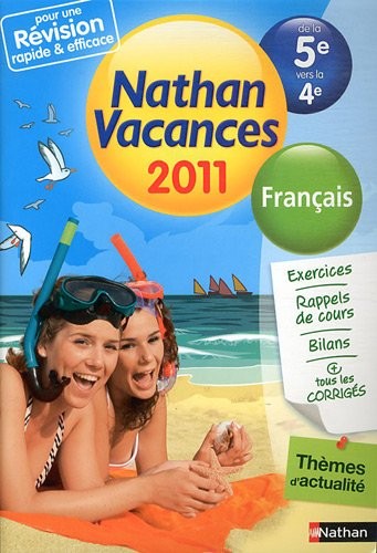 Nathan vacances - Français de la 5e vers la 4e