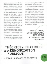 Théories et pratiques de la dénonciation publique: Médias, langages et sociétés
