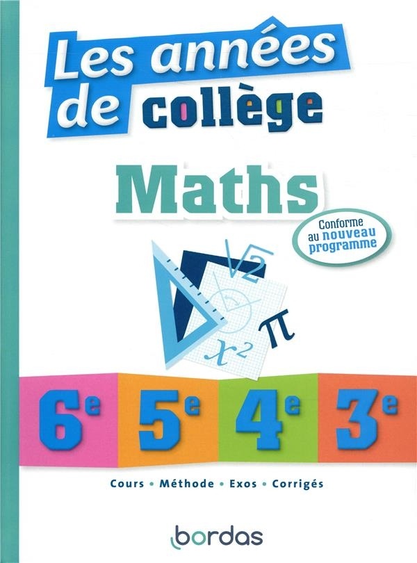 Les années de collège Maths
