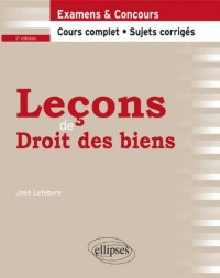 Leçons de Droits des Biens Cours Compet et Sujets Corrigés