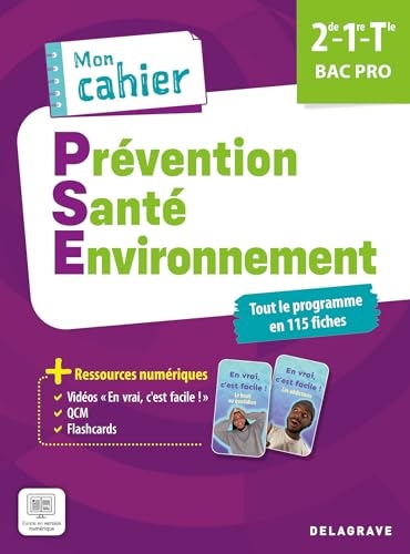 Mon cahier de Prévention Santé Environnement (PSE) 2de, 1re, Tle Bac Pro (2025) - Pochette élève