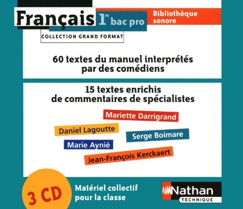 Coffret Bibliothèque sonore Français 1re Bac Pro 3 ans