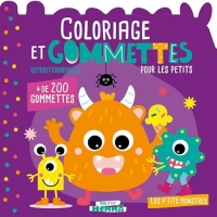 Mon P'tit Hemma - Coloriage et gommettes pour les petits - Les P'tits monstres - 3 ans - livre de coloriage et de gommettes - gommettes repositionnables