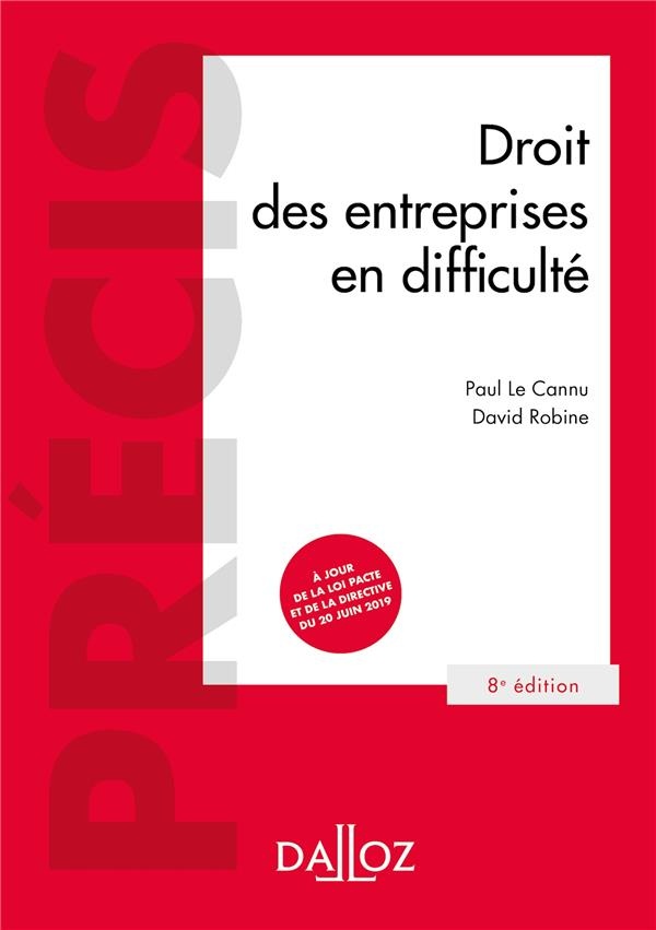 Droit commercial. Entreprises en difficulté - 8e éd.: Précis