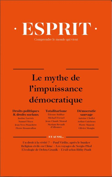 Esprit - le Mythe de l'Impuissance Democratique - Octobre 2020