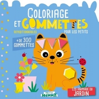 Mon P'tit Hemma - Coloriage et gommettes pour les petits - Les animaux du jardin - Livre de coloriage et de gommettes repositionnables - Dès 3 ans