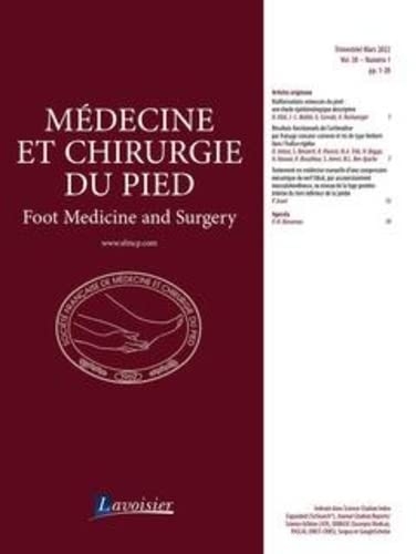 Médecine et chirurgie du pied Vol. 38 N° 1 - Mars 2022