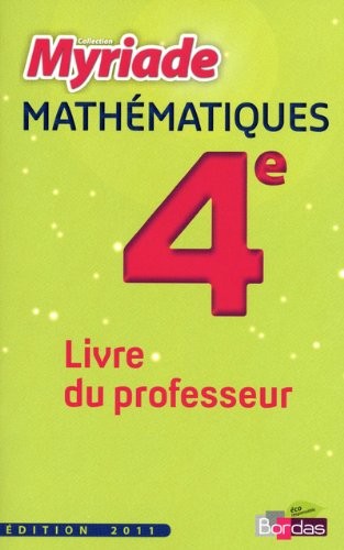 Myriade 4e • Livre du professeur