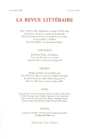 Revue Littéraire, numéro 20 - Novembre 2005