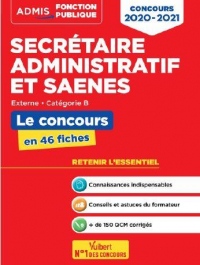 Concours Secrétaire administratif et SAENES - Catégorie B - Cours et QCM en fiches - Concours 2020 - 2021