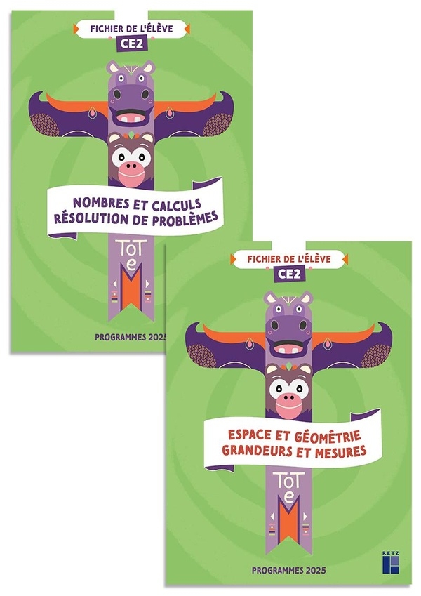 Totem Mathématiques CE2 - Cahiers d'exercices - 2 volumes - numération + géométrie