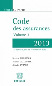 Code des assurances 2013 (2 volumes)