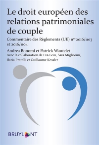 Le droit européen des relations patrimoniales de couple