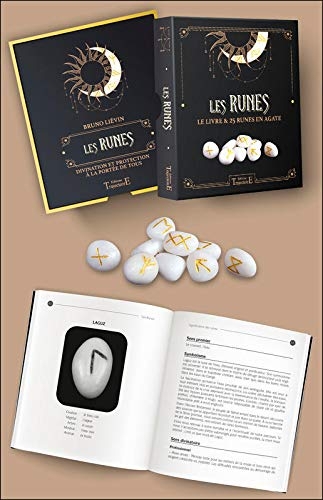 Les Runes - Le livre et 25 runes en agate - Coffret